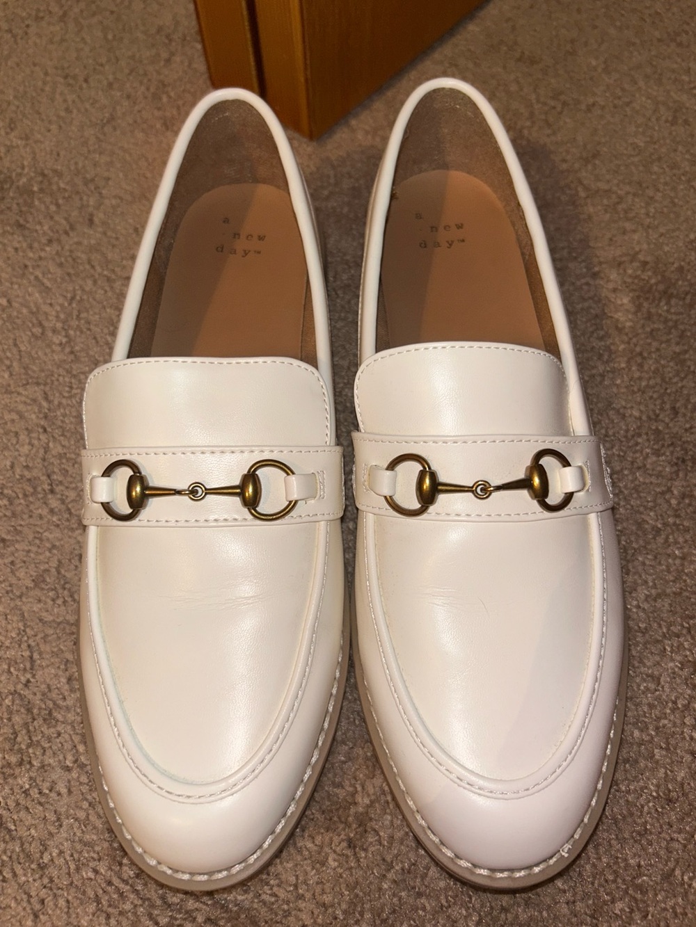 Women’s White Top Leather Bit Loafers